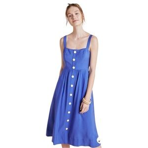 Maeve x Anthropologie - Rosemary Blue Pleated Midi Sundress Sz 2